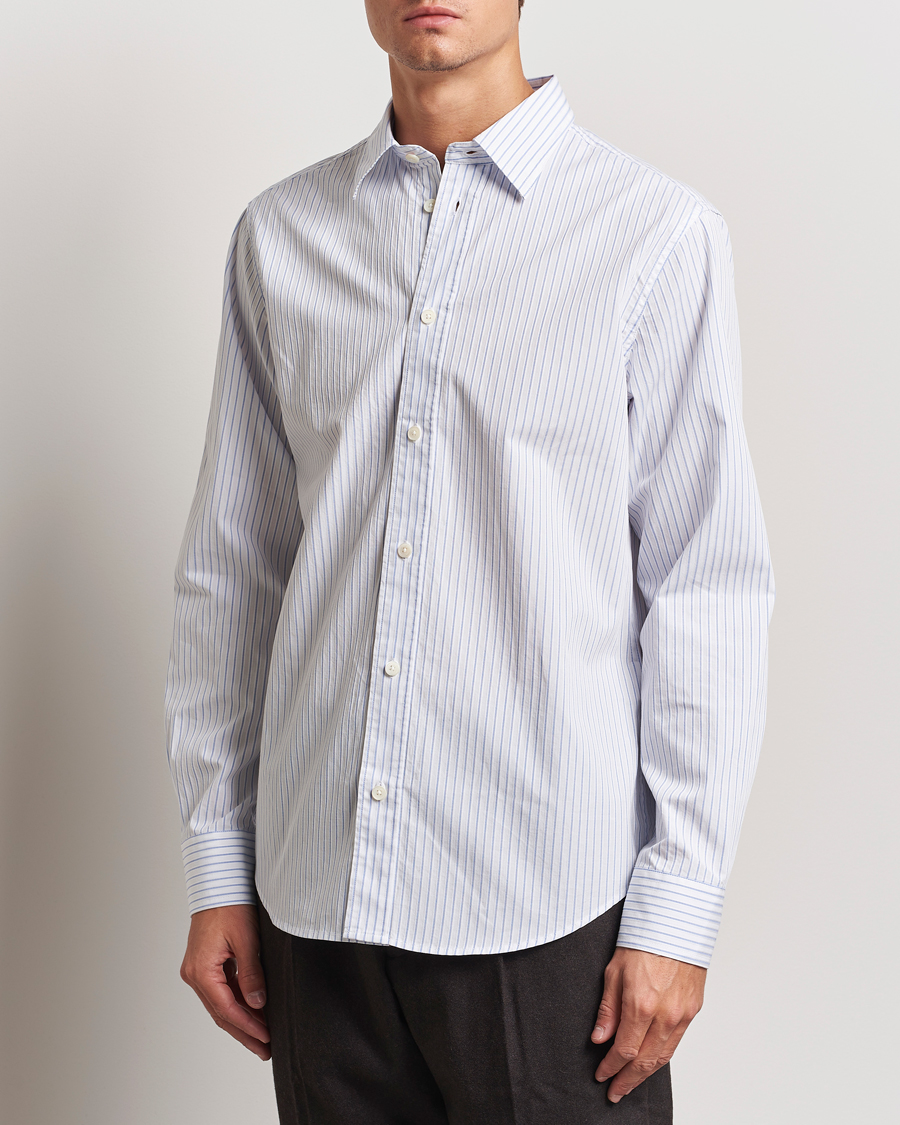 Homme |  | NN07 | Colby Poplin Striped Shirt White/Blue