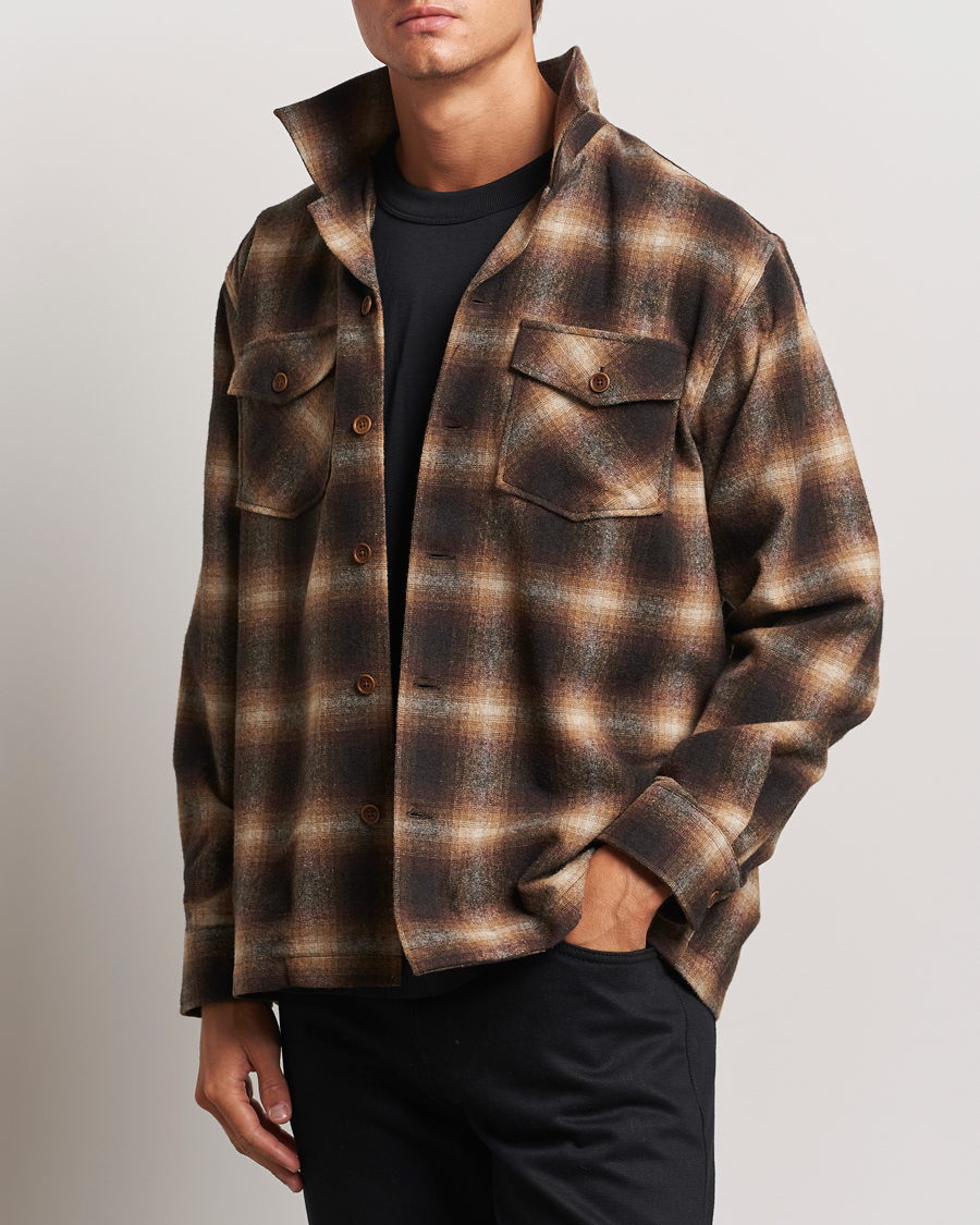 Homme |  | Nudie Jeans | Vincent Shadow Check Overshirt Brown/Beige