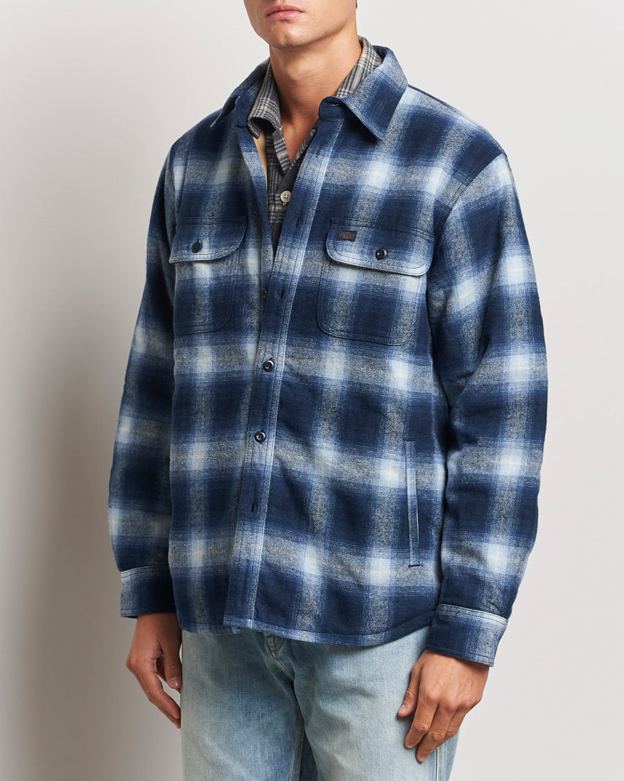 Homme | Business & Beyond - Casual | Nudie Jeans | Glenn Padded Checked Shirt Jacket Blue