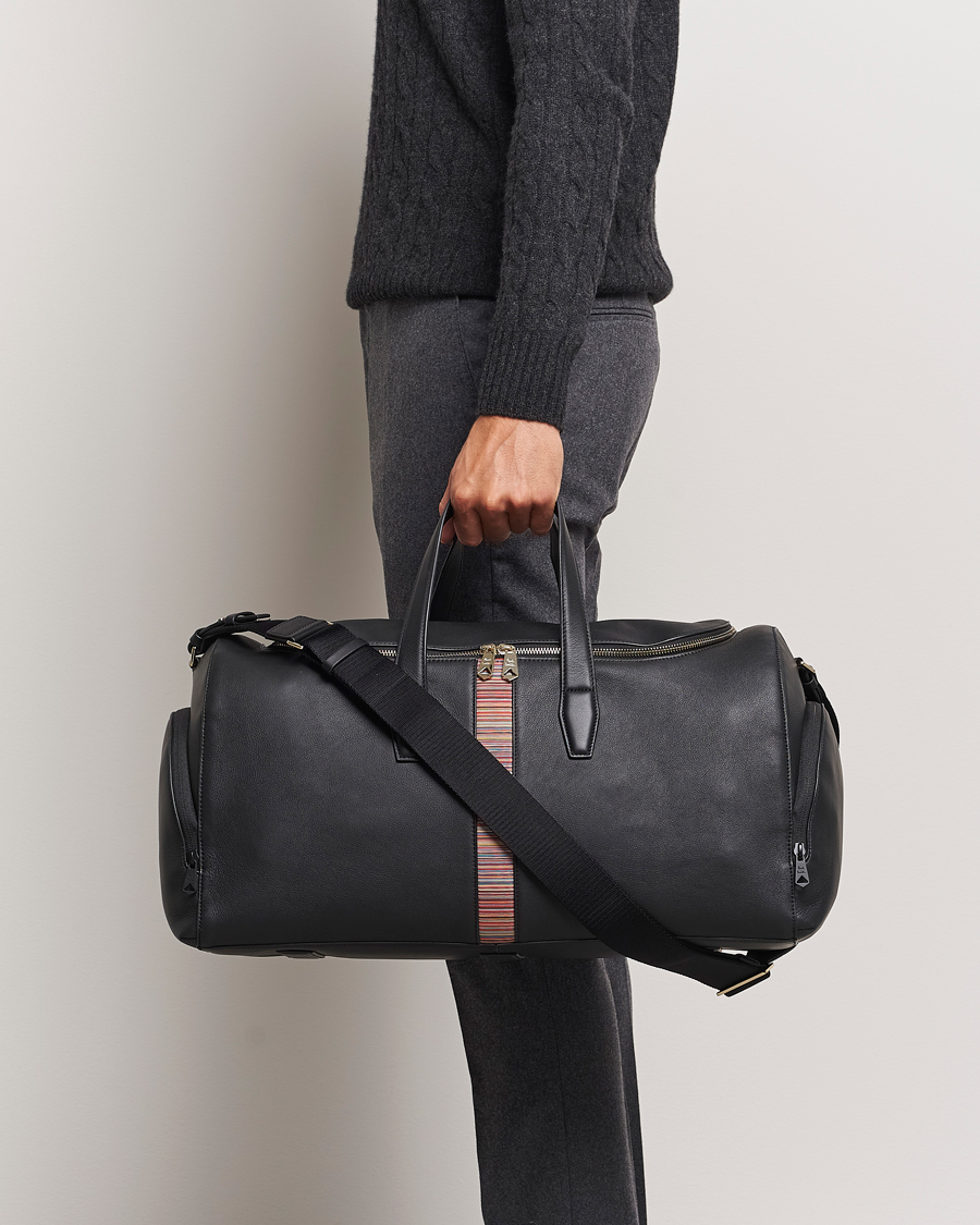 Homme |  | Paul Smith | Leather Stripe Holdall Black