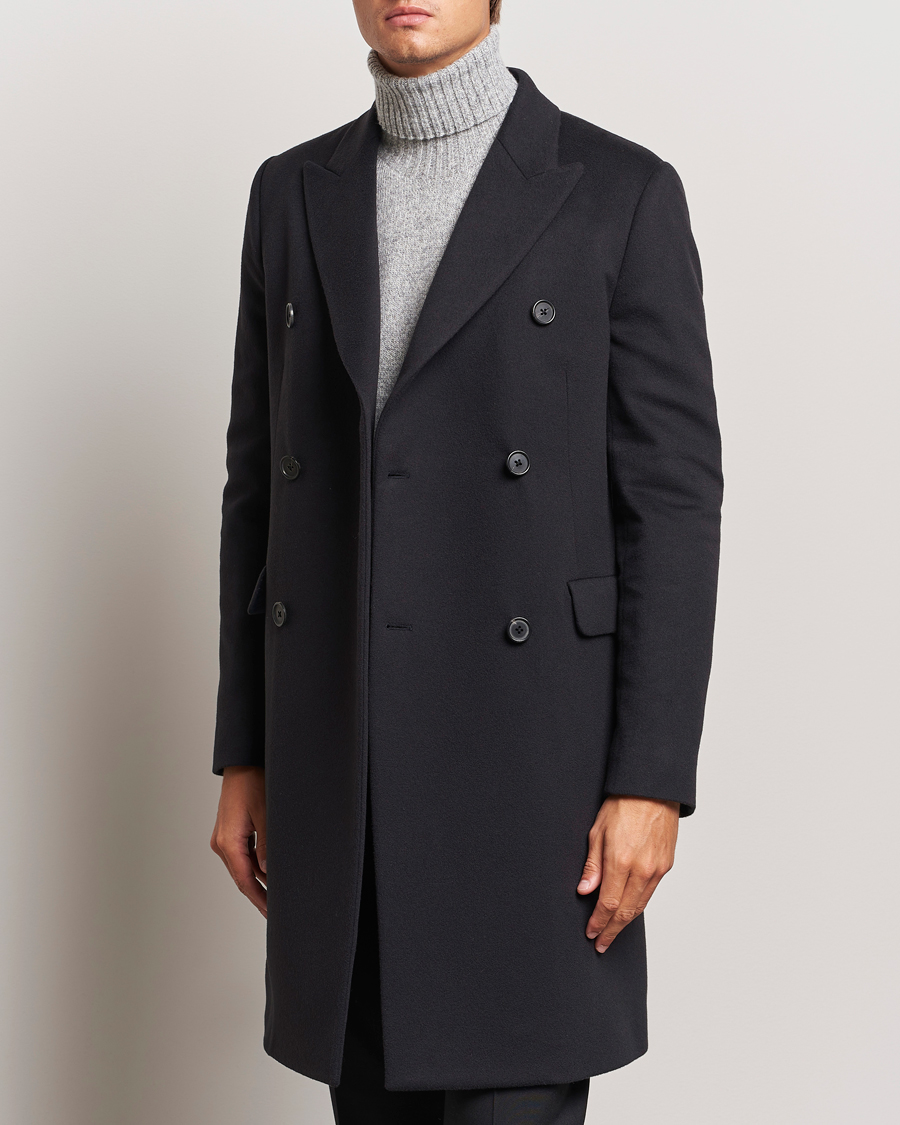 Homme |  | Paul Smith | Wool/Cashmere Double Breasted Coat Black