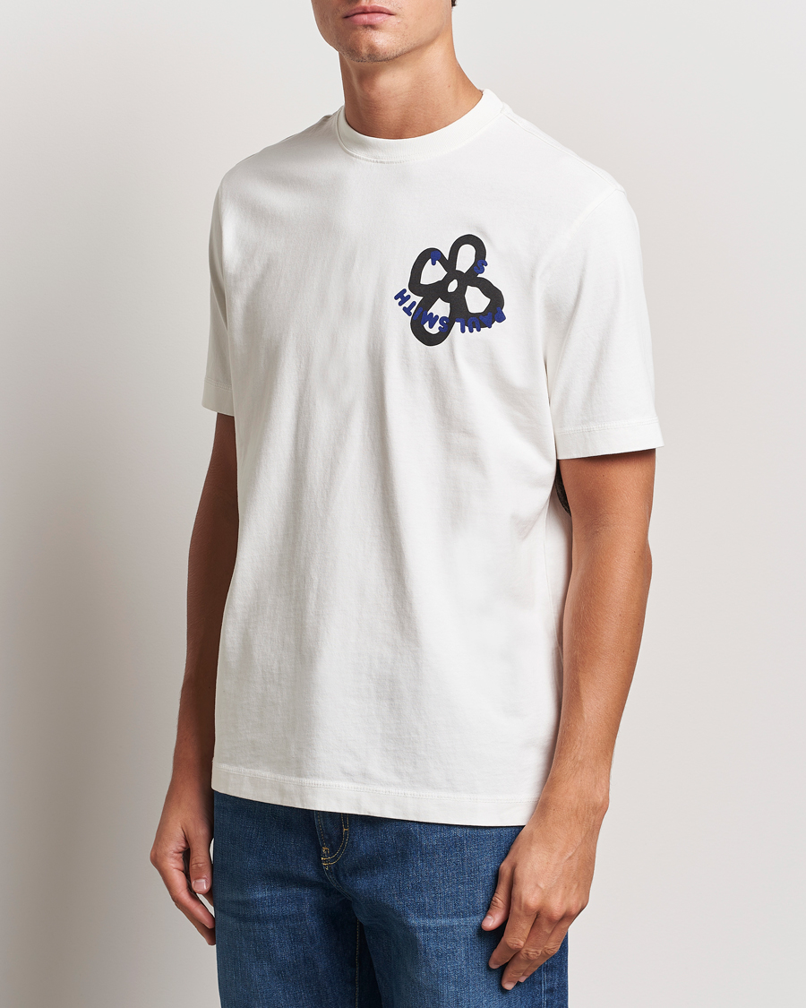 Homme |  | PS Paul Smith | Happy Flower Crew Neck T-Shirt White