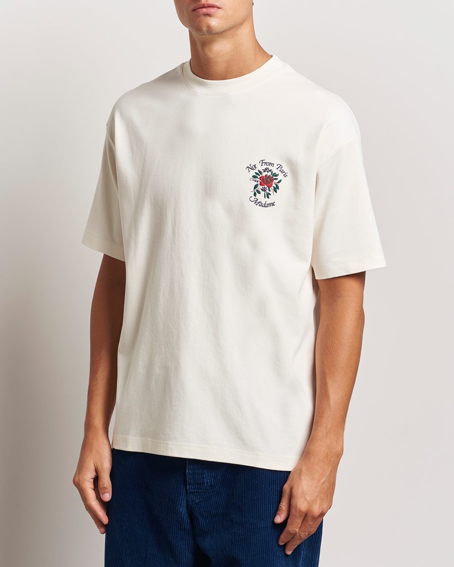 Homme |  | Drôle de Monsieur | Flower Slogan T-Shirt Cream