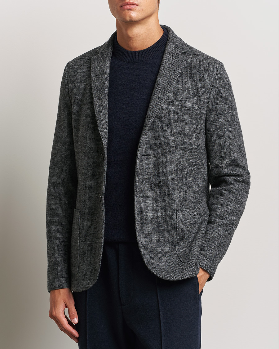 Homme |  | Harris Wharf London | Two Button Prince Of Wales Blazer Grey/Black