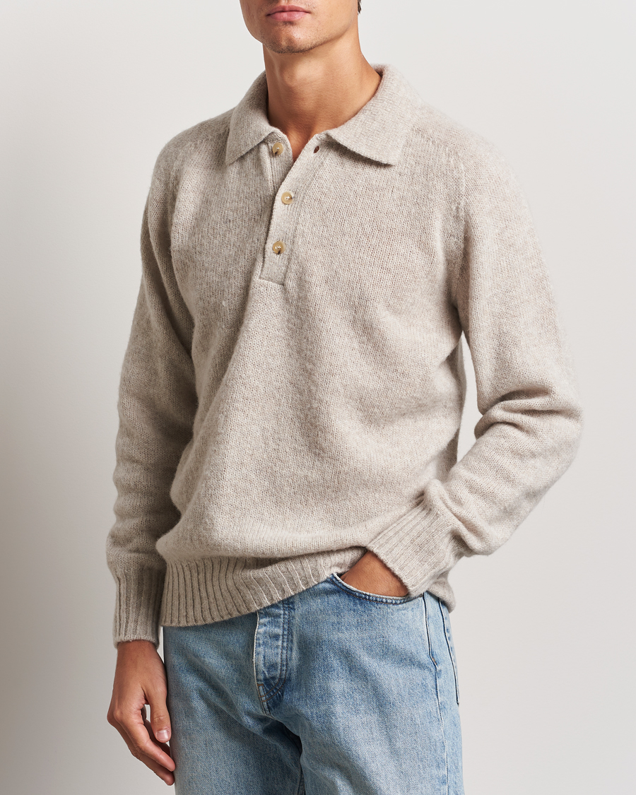 Homme |  | Howlin\' | Brushed Wool Polo Cosmic Latte