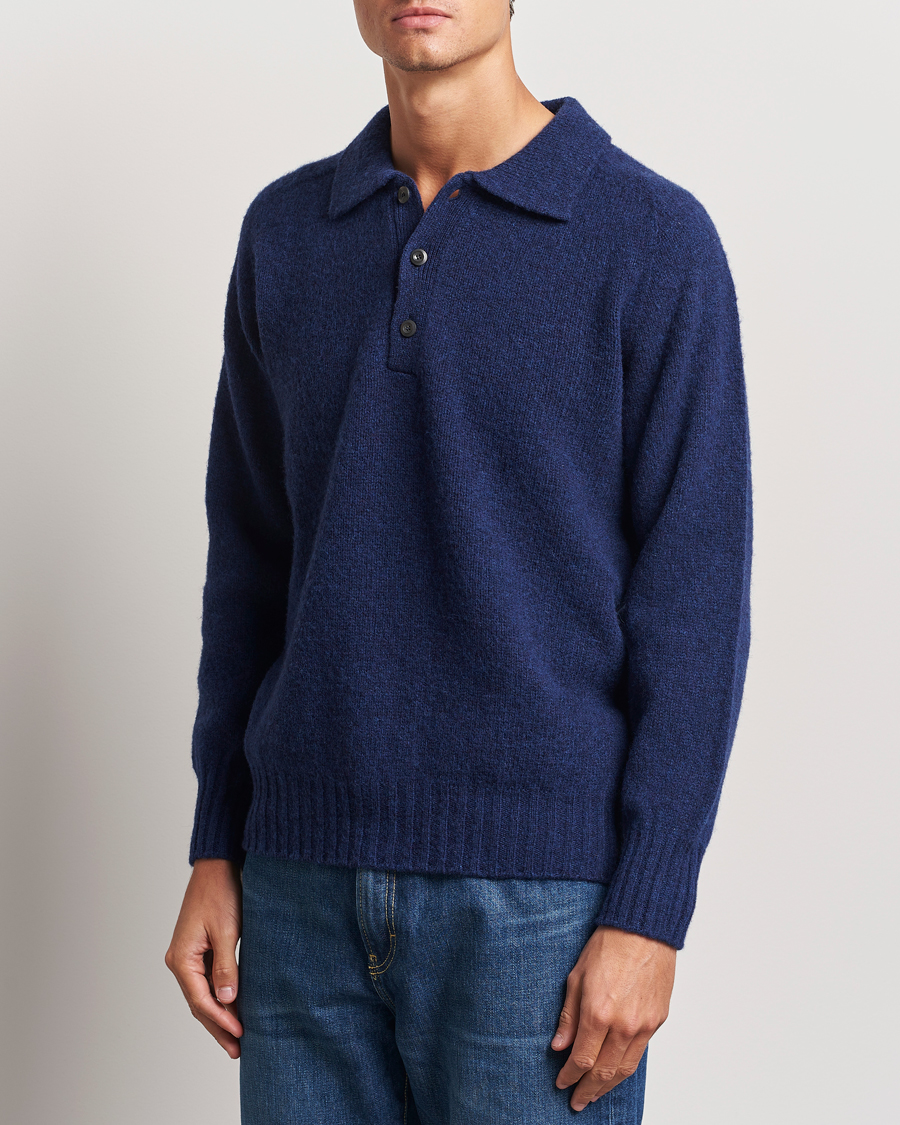 Homme |  | Howlin\' | Brushed Wool Polo Magic Blue