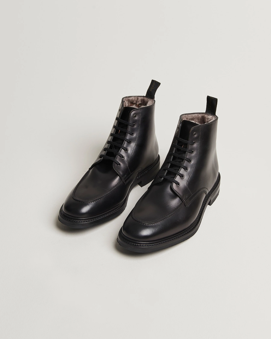 Homme |  | Loake 1880 | Gisbourne Shearling Leather Boot Black