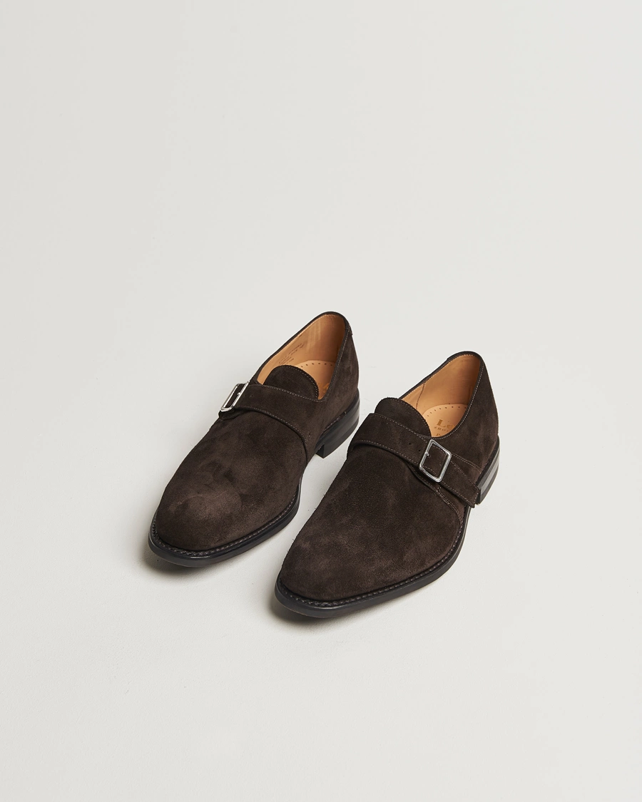 Homme |  | Loake 1880 | 357 Suede Single Monk Dark Brown