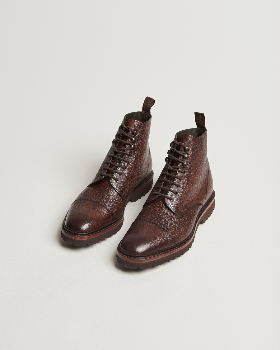 Homme |  | Loake 1880 | Aquarius Grained Lightweight Boot Dark Brown