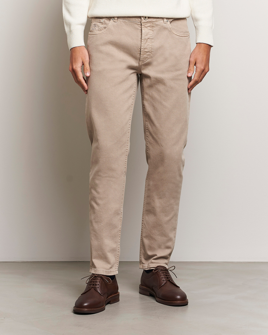 Homme |  | Brunello Cucinelli | Traditional Fit 5-Pocket Pants Beige