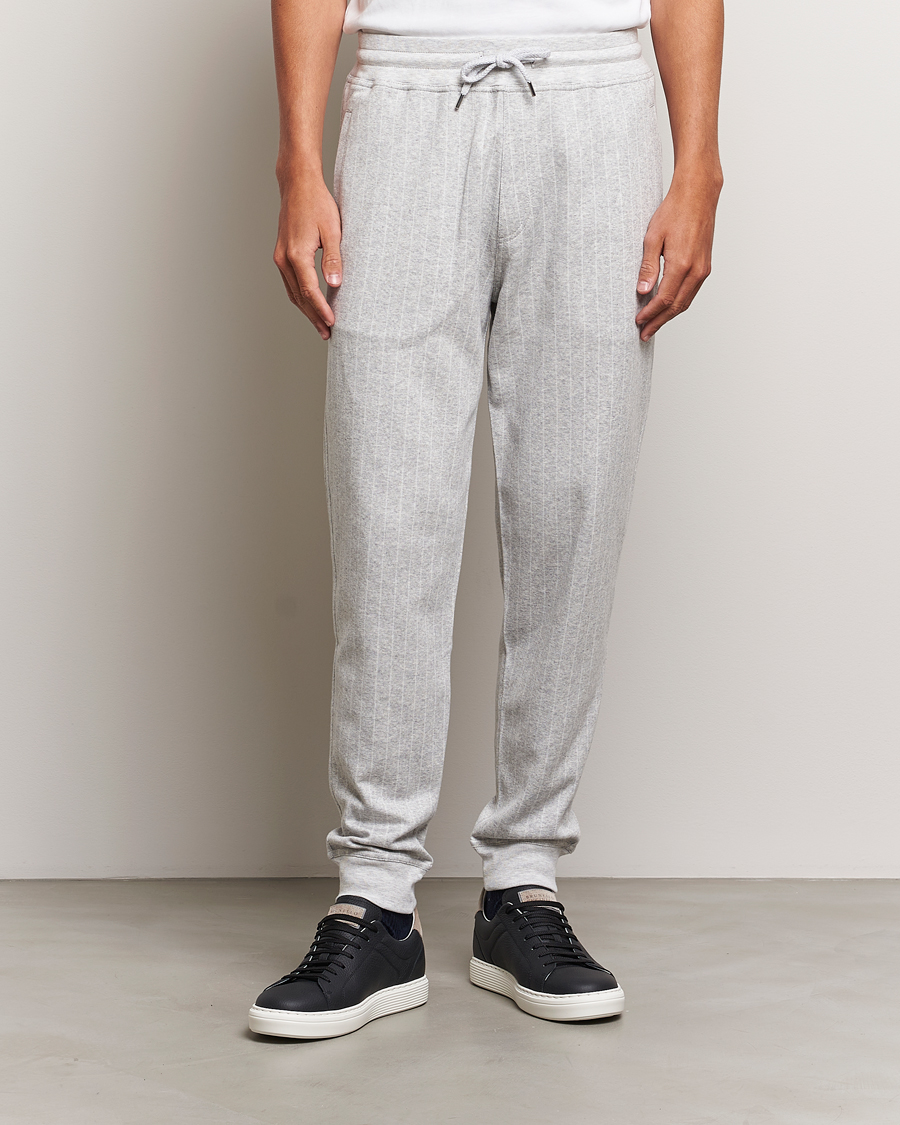 Homme |  | Brunello Cucinelli | Soft Pinstripe Sweatpants Pearl Grey