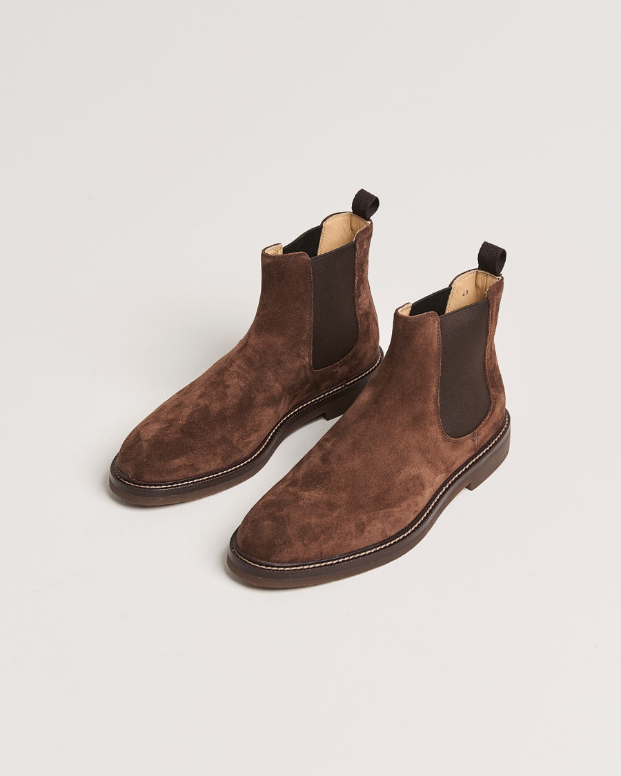 Homme | Luxury Classics | Brunello Cucinelli | Chelsea Boots Dark Brown Suede