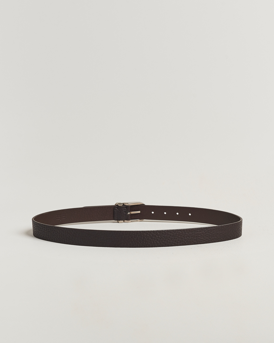 Homme |  | Brunello Cucinelli | Grain Leather Belt Dark Brown
