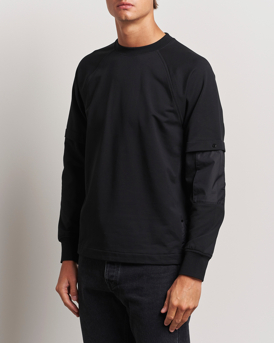 Homme |  | C.P. Company | Metropolis Fleece Cotton Pertex Crew Neck Black