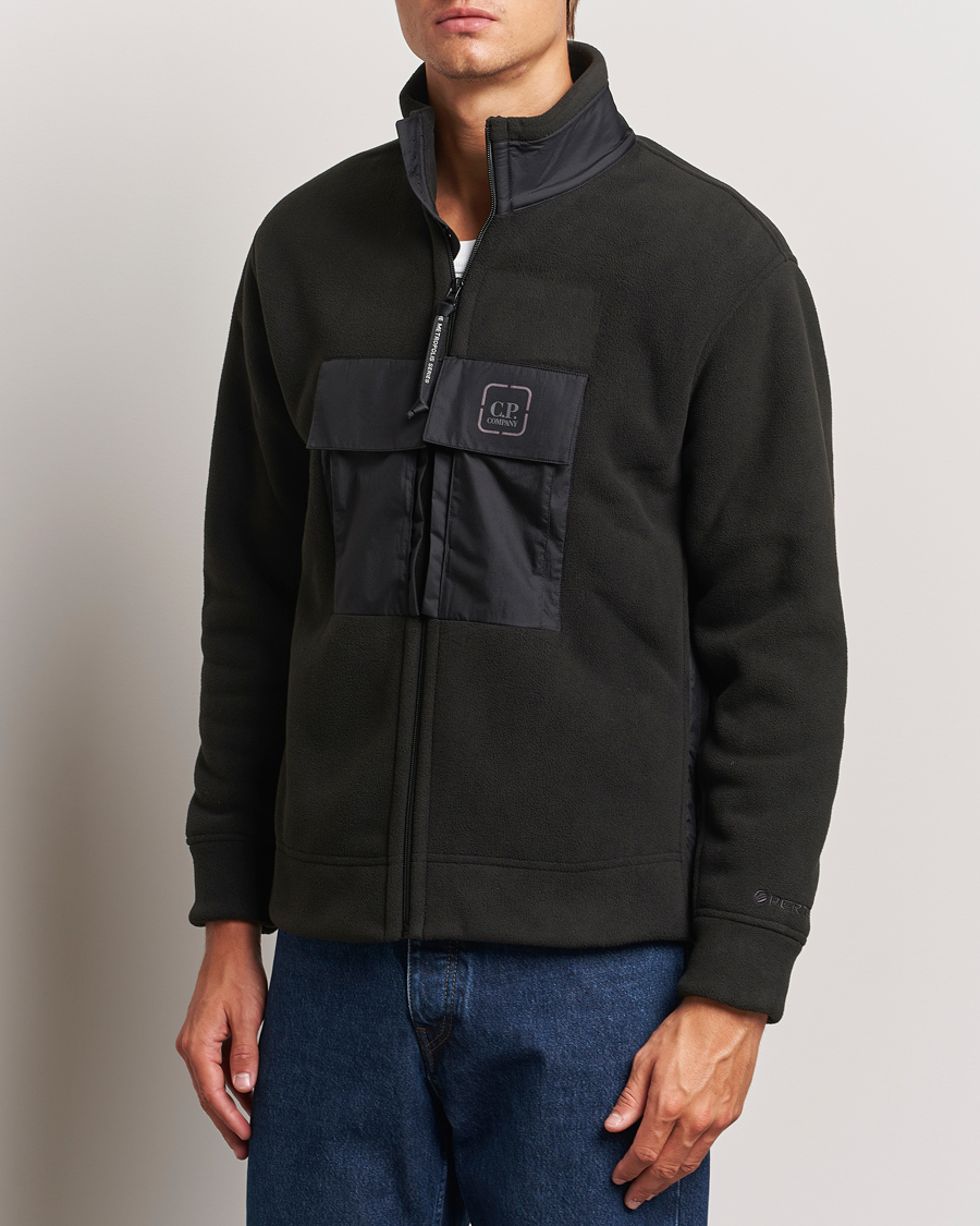 Homme |  | C.P. Company | Metropolis Polar Fleece Pertex Zip Black