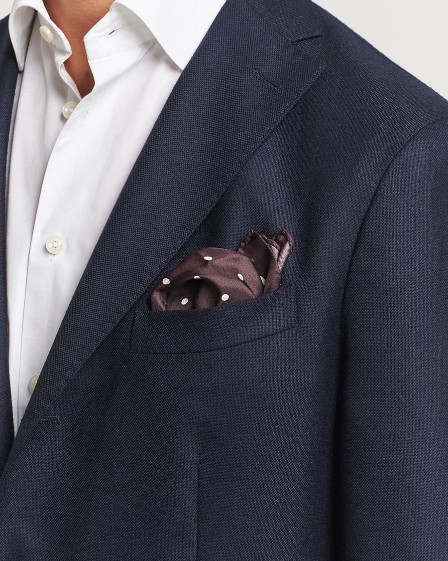 Homme |  | Morris | Dot Pocket Square Brown