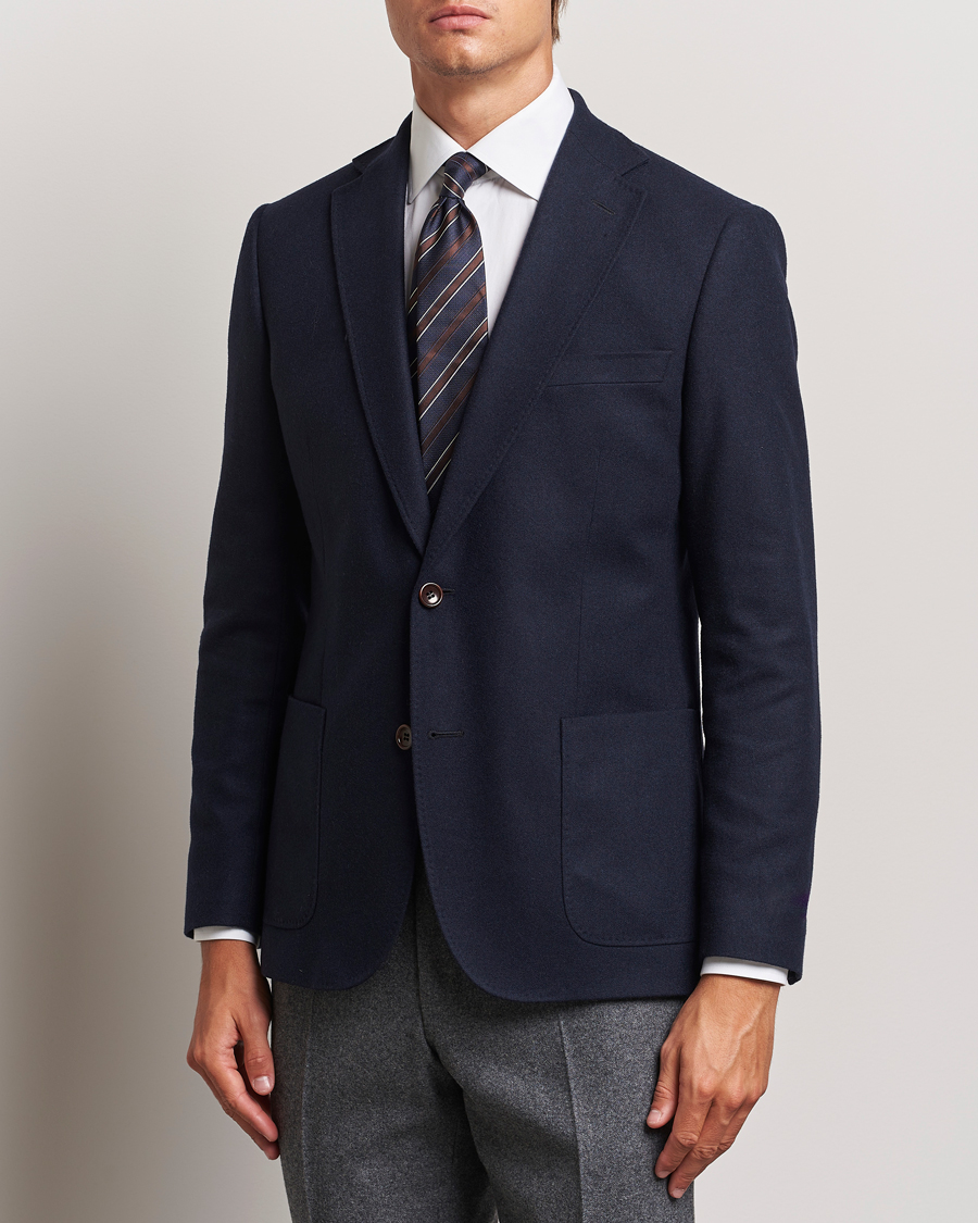 Homme |  | Morris | Flannel Wool Blazer Navy