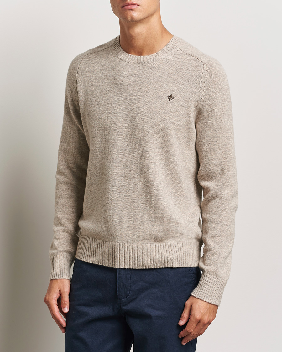 Homme |  | Morris | Hertford Merino Crew Neck Khaki