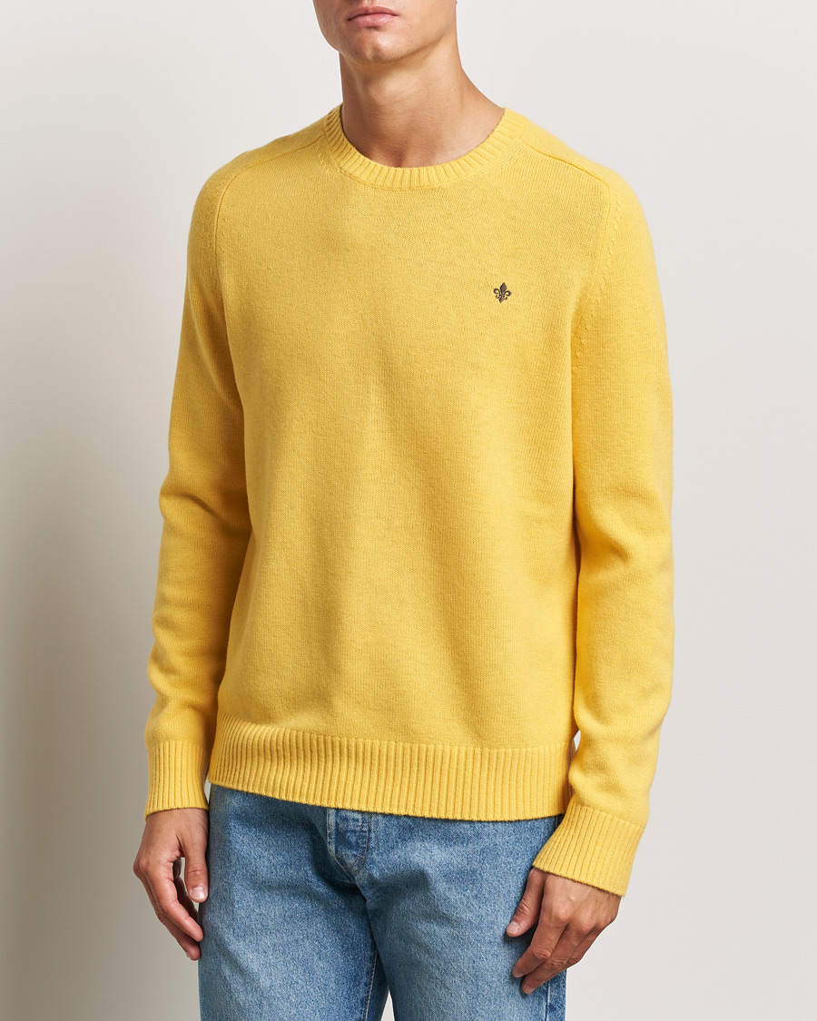 Homme |  | Morris | Hertford Merino Crew Neck Yellow