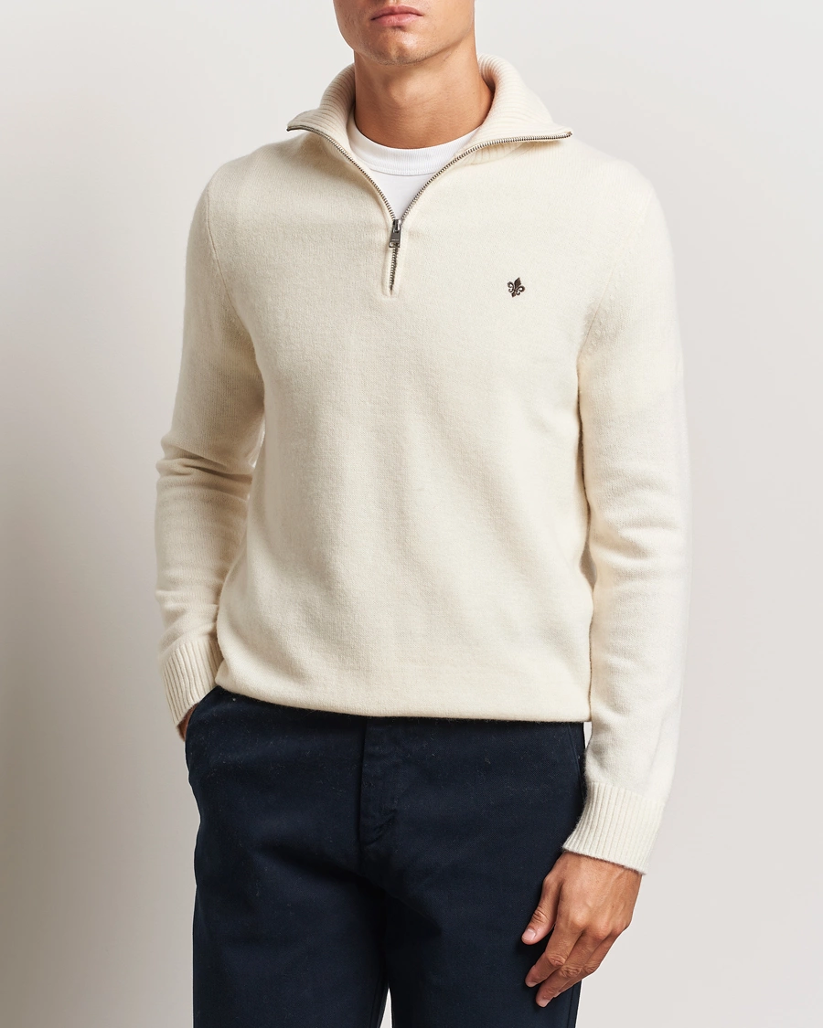 Homme |  | Morris | Hertford Merino Half Zip Off White