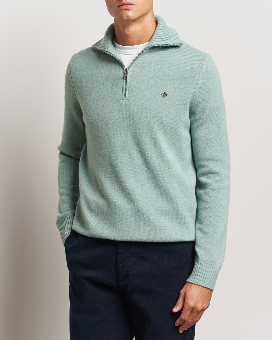 Homme |  | Morris | Hertford Merino Half Zip Green