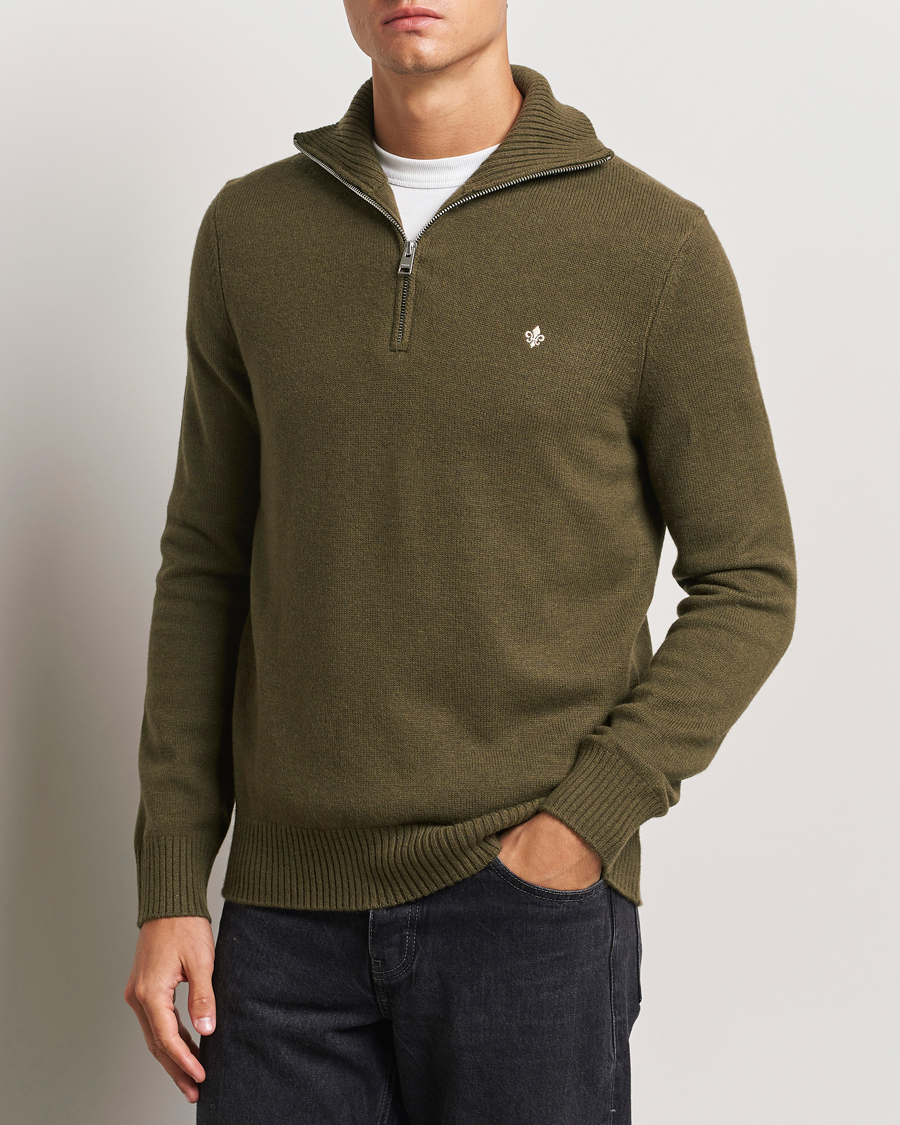 Homme |  | Morris | Hertford Merino Half Zip Olive