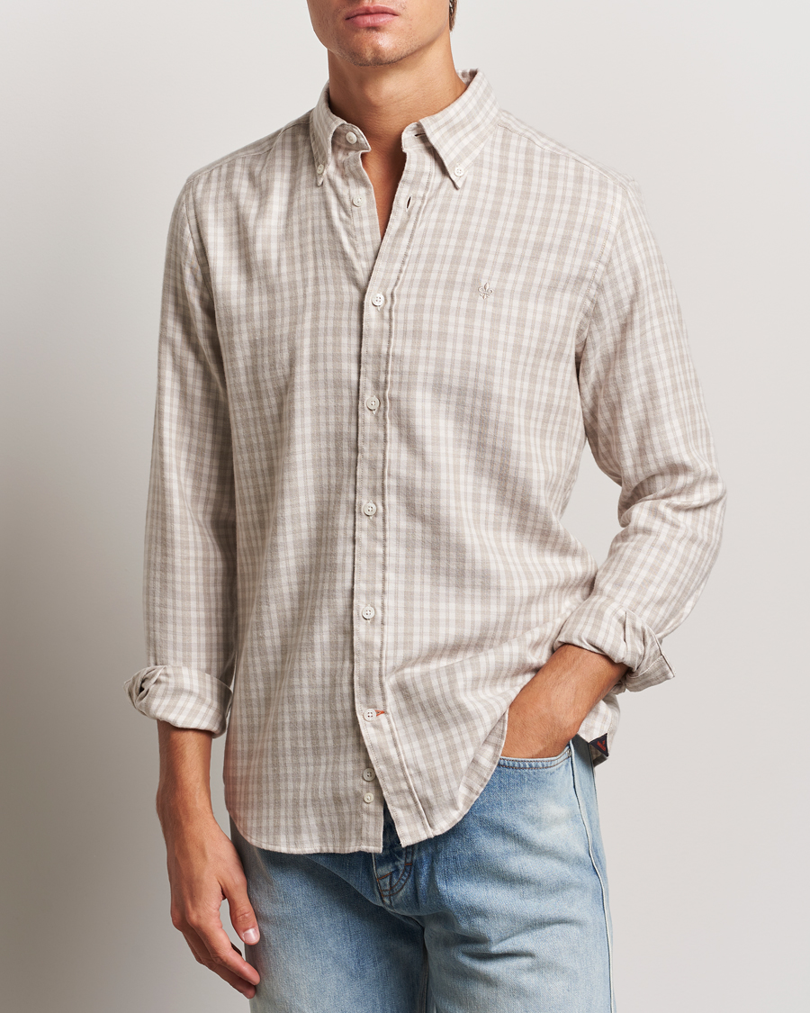 Homme | Business & Beyond - Casual | Morris | Soft Check Flannel Shirt Khaki