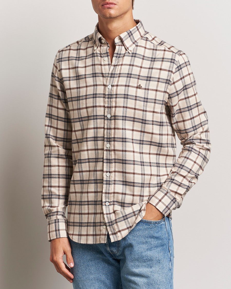 Homme |  | Morris | Soft Check Flannel Shirt Camel