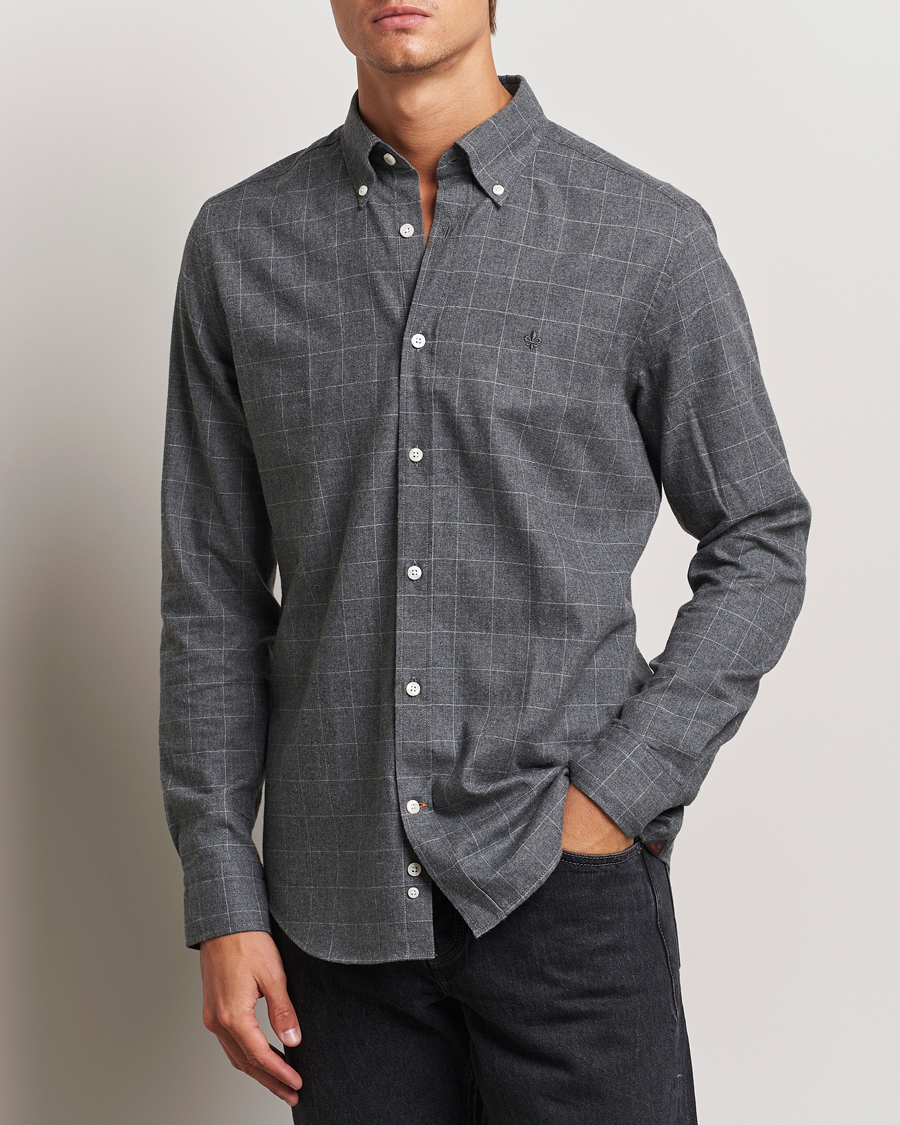 Homme |  | Morris | Flannel Overcheck Shirt Grey