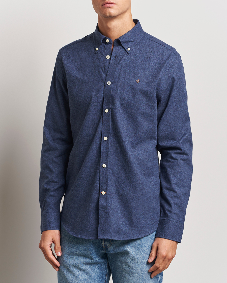 Homme |  | Morris | Watts Flannel Shirt Navy