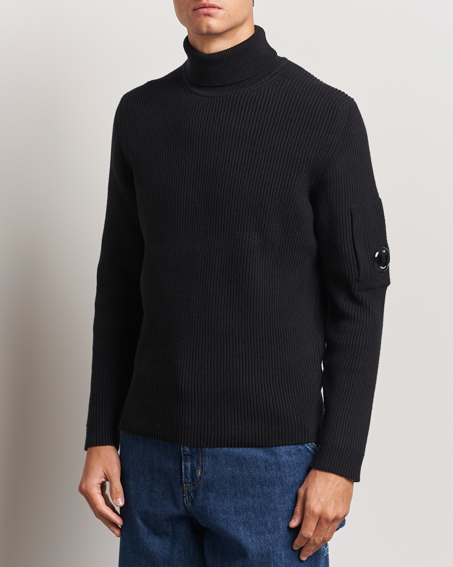 Homme |  | C.P. Company | Full Rib Knitted Cotton Rollneck Black