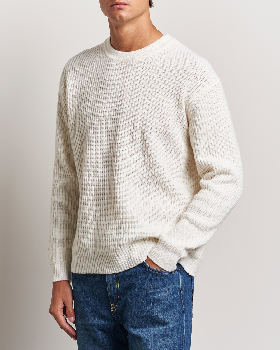 Homme |  | C.P. Company | Lambswool Knitted Crew Neck Off White