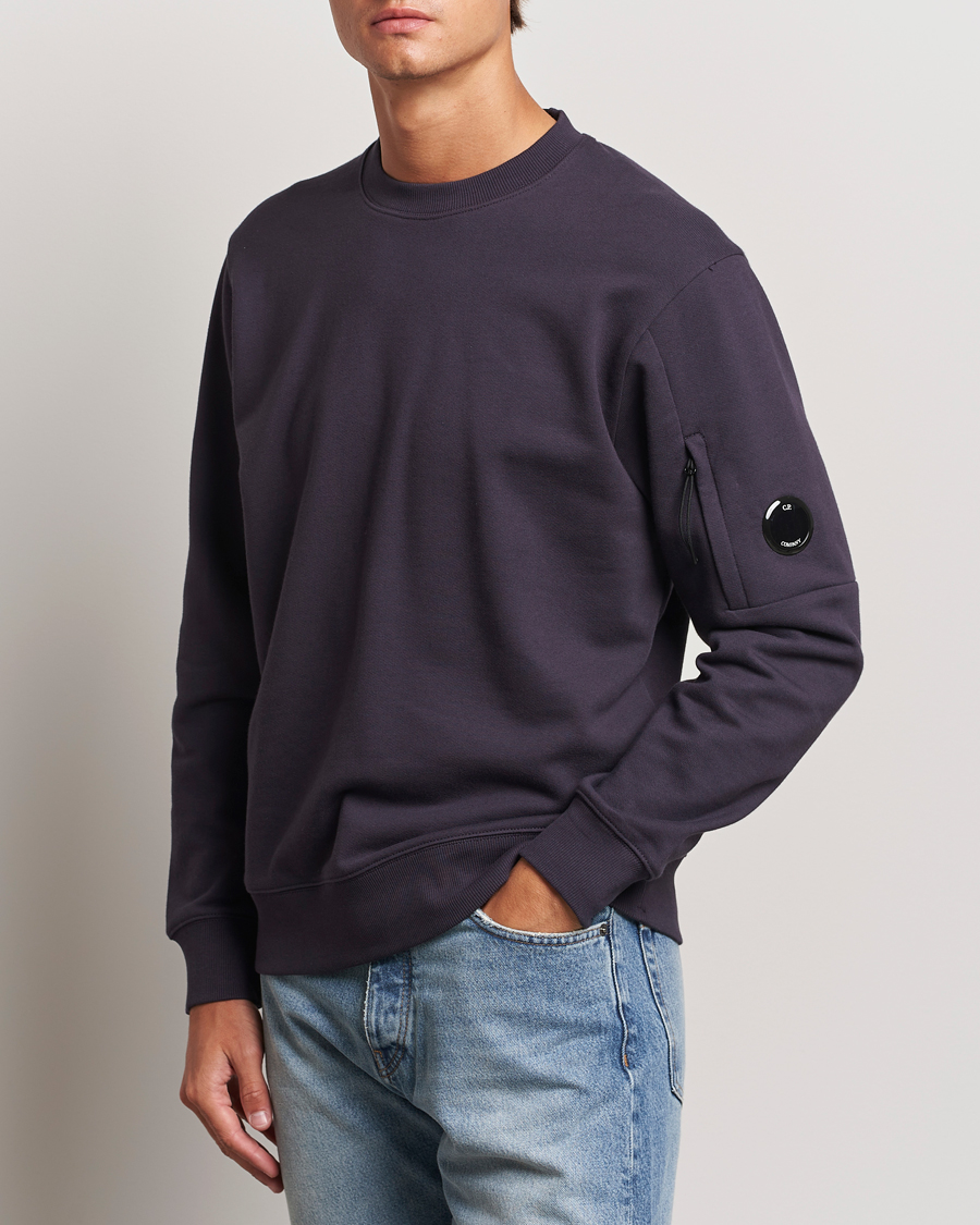 Homme |  | C.P. Company | Diagonal Raised Fleece Lens Sweatshirt Washed Navy