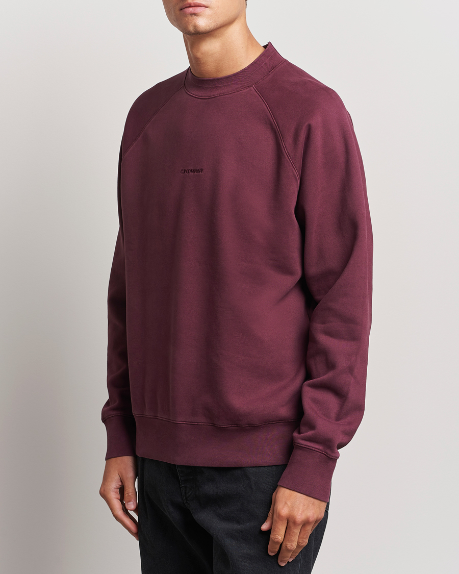 Homme |  | C.P. Company | Brushed Emerized Fleece Sweatshirt Burgundy