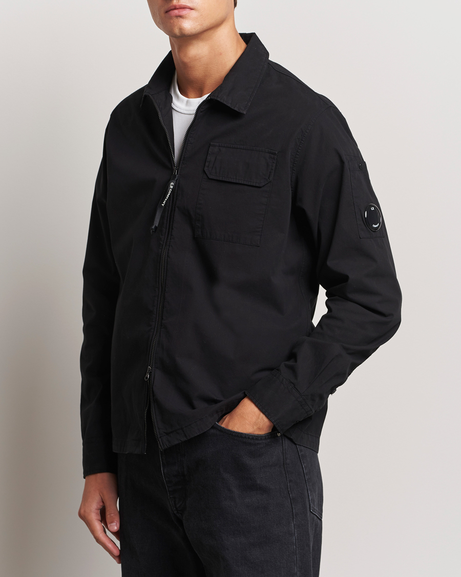 Homme | Chemises | C.P. Company | Organic Cotton Gabardine Zip Overshirt Black