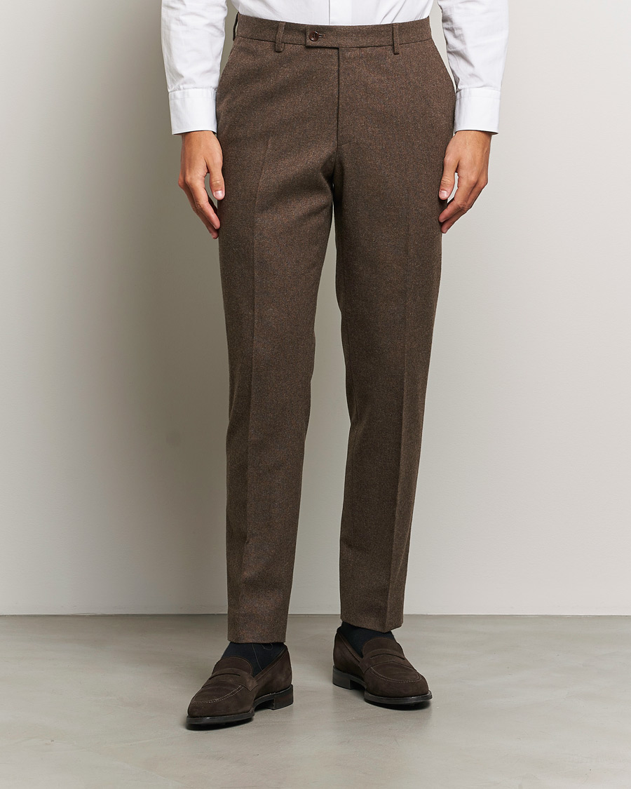 Homme |  | Morris Heritage | Flannel Suit Trousers Brown