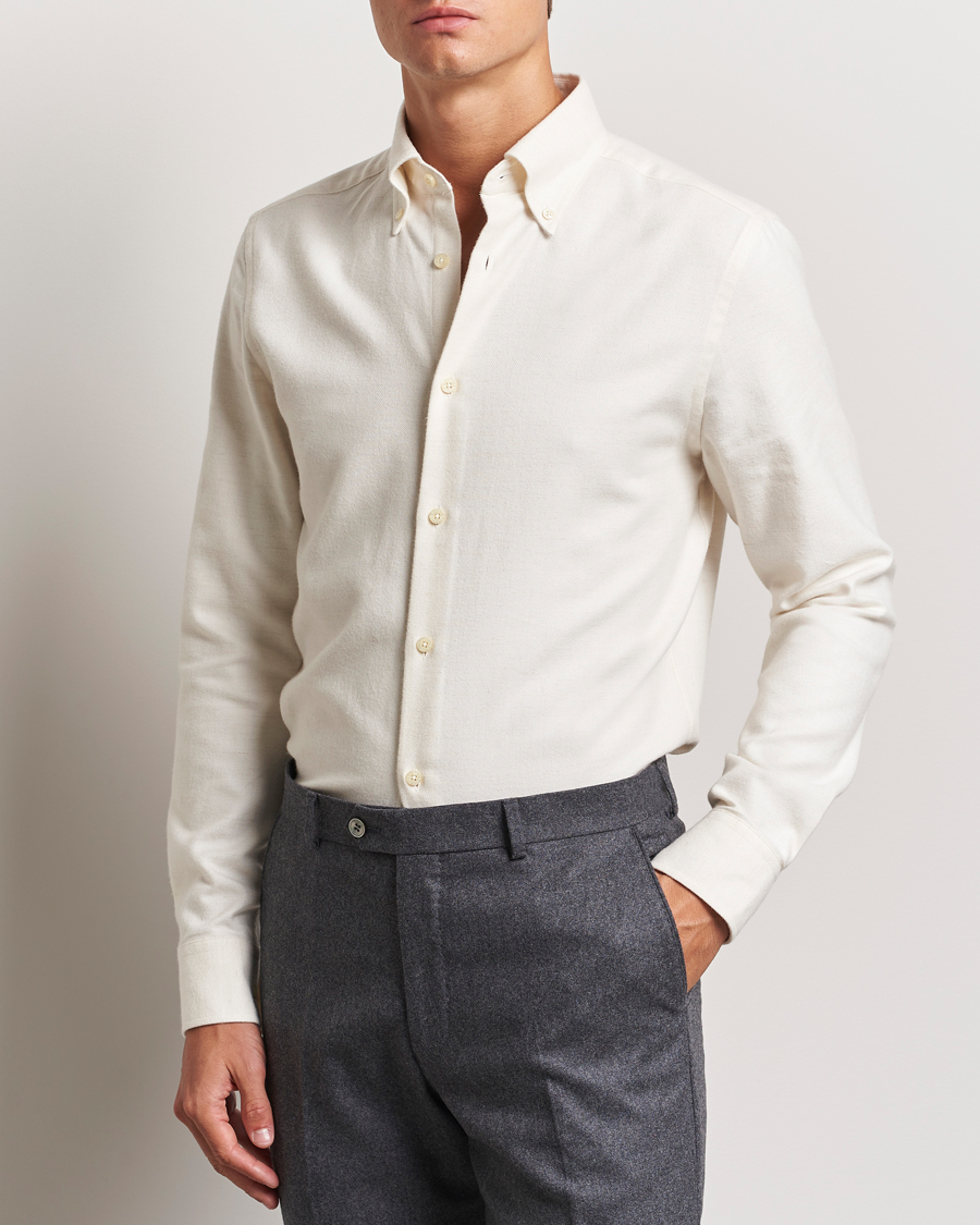 Homme |  | Morris Heritage | Soft Lama Slim Fit Shirt Off White