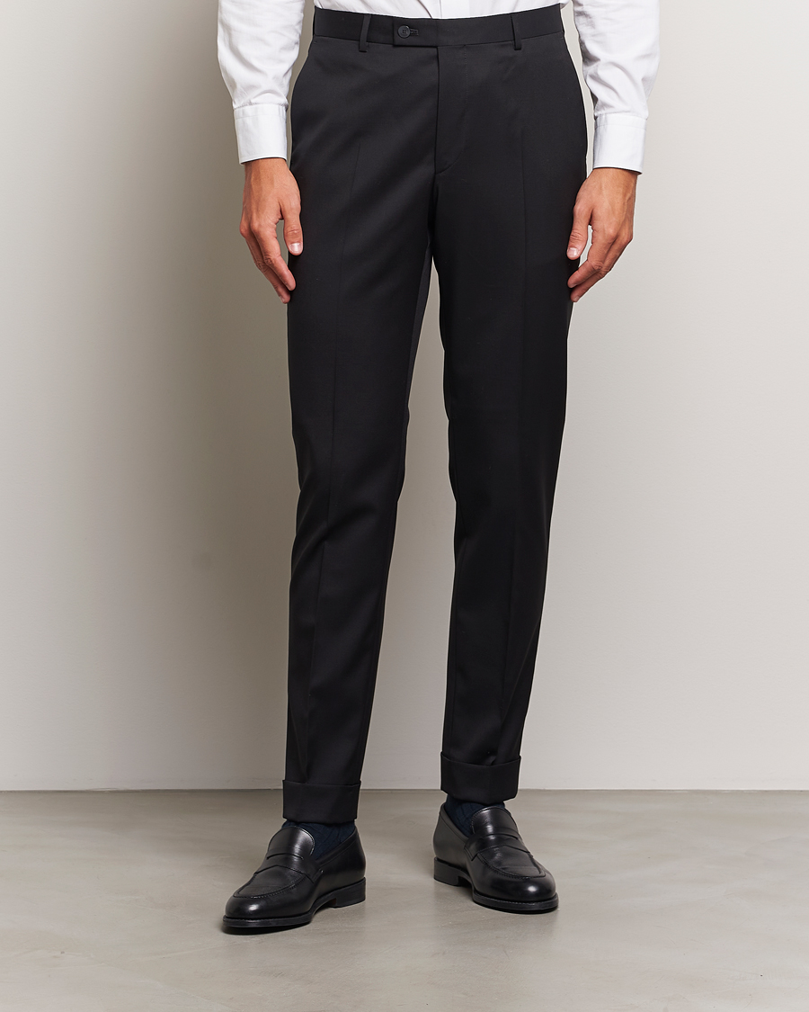 Homme |  | Morris Heritage | Morris Prestige Wool Suit Trousers Black