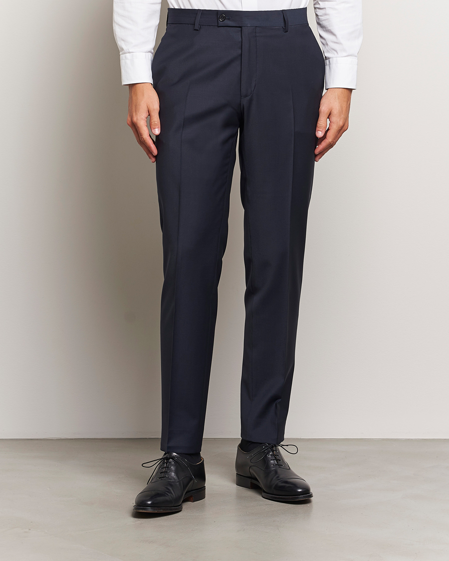 Homme |  | Morris Heritage | Morris Wool Suit Trousers Navy