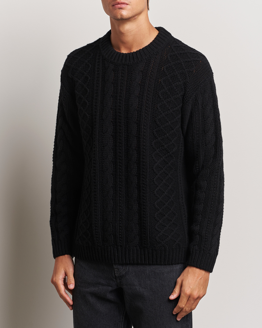 Homme |  | C.P. Company | Heavy Knitted Lambswool Crewneck Black