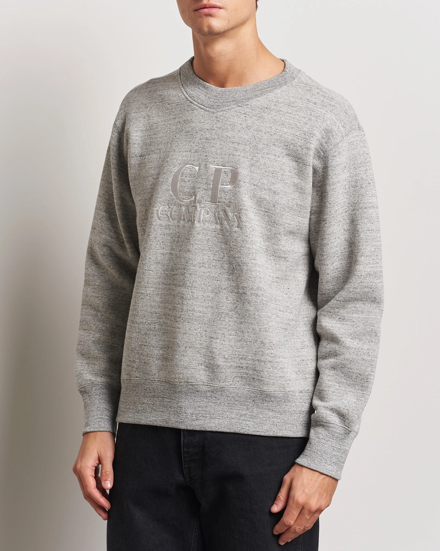 Homme |  | C.P. Company | Japanese Fleece Logo Sweatshirt Grey Melange