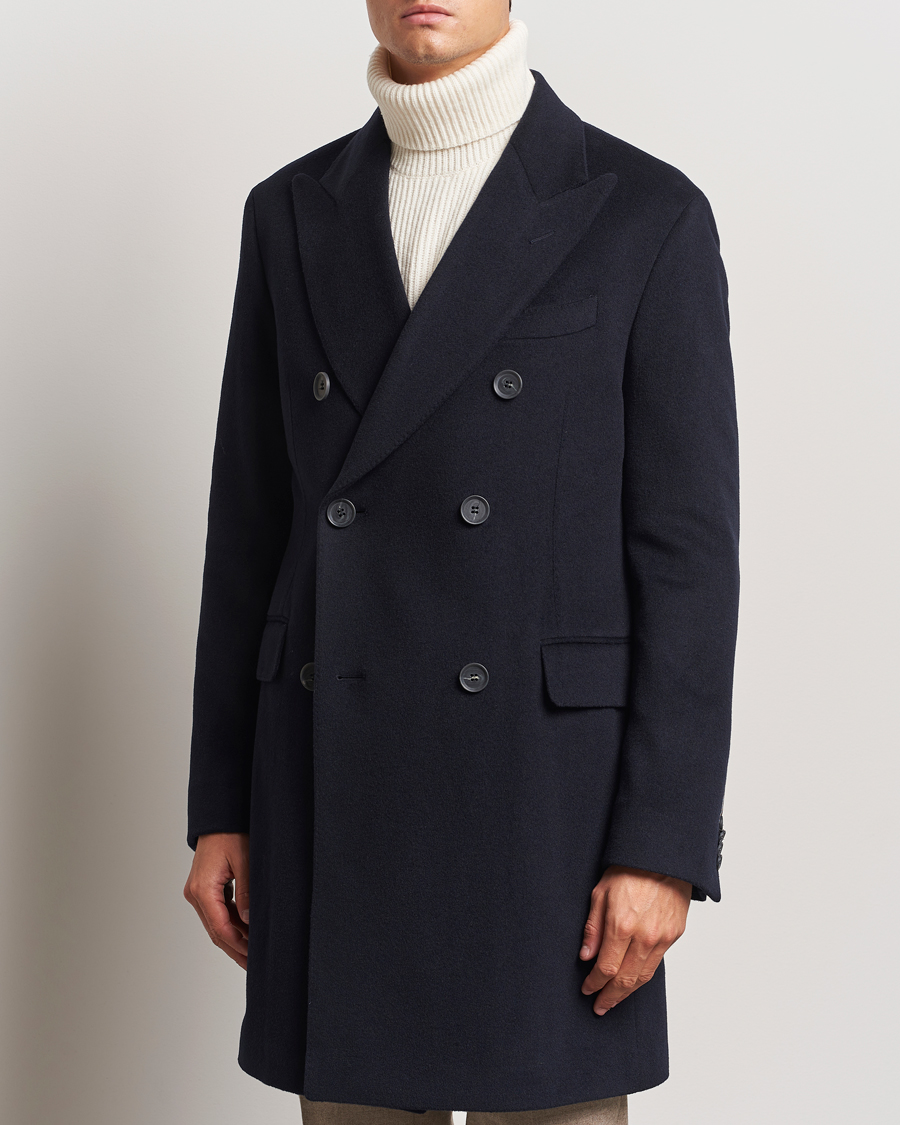 Homme |  | Oscar Jacobson | Silvain DB Wool/Cashmere Coat Navy