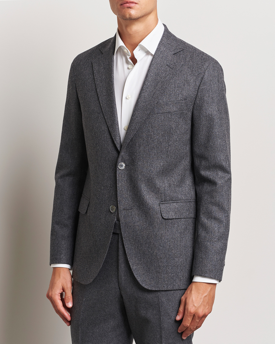 Homme | Tenue de ville décontractée | Oscar Jacobson | Fogerty Flannel Blazer Dark Grey