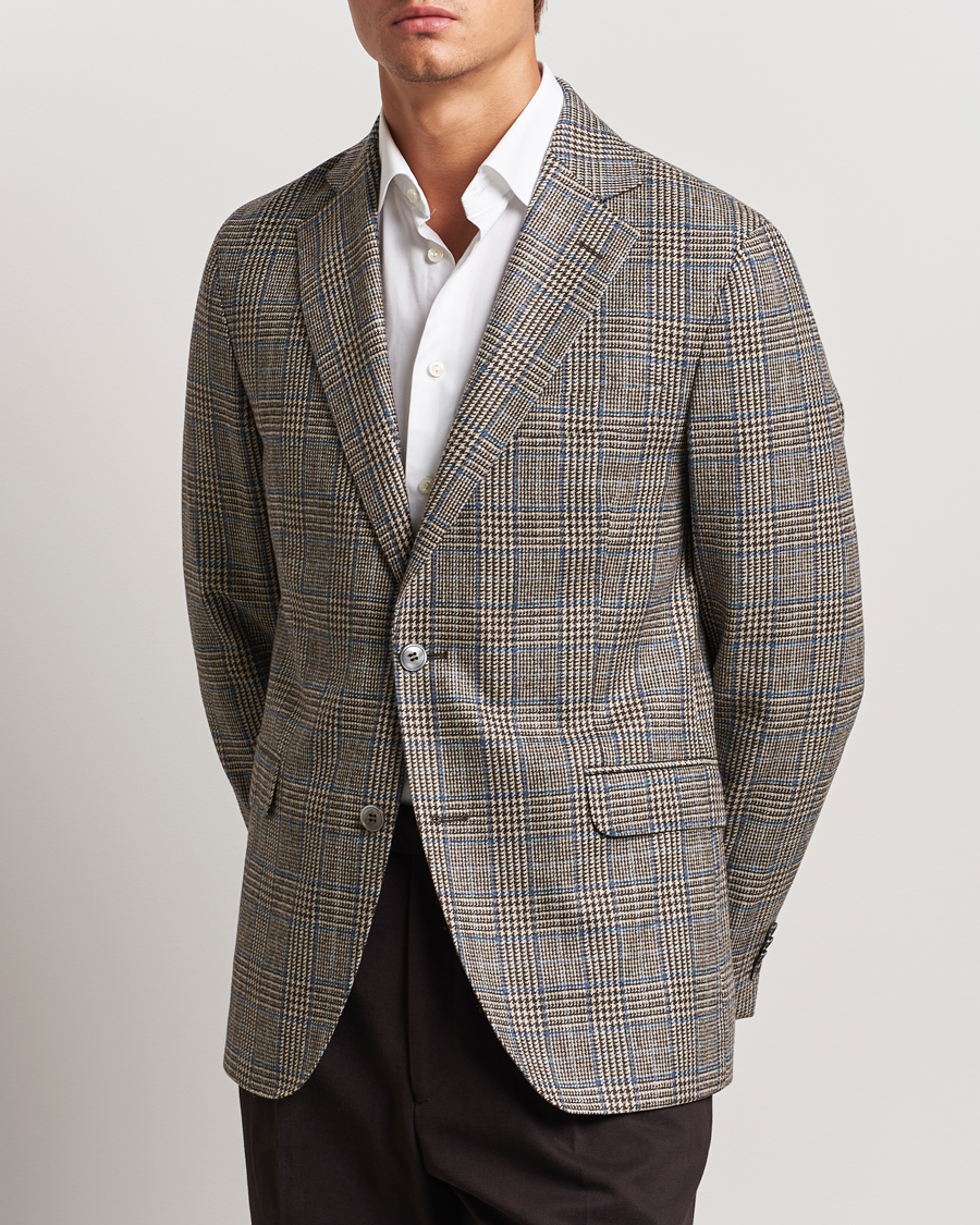 Homme |  | Oscar Jacobson | Fogerty Prince of Wales Wool Blazer Beige