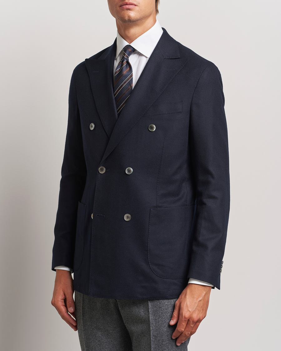 Homme |  | Oscar Jacobson | Farris DB Super 150's Loro Piana Wool Blazer Navy