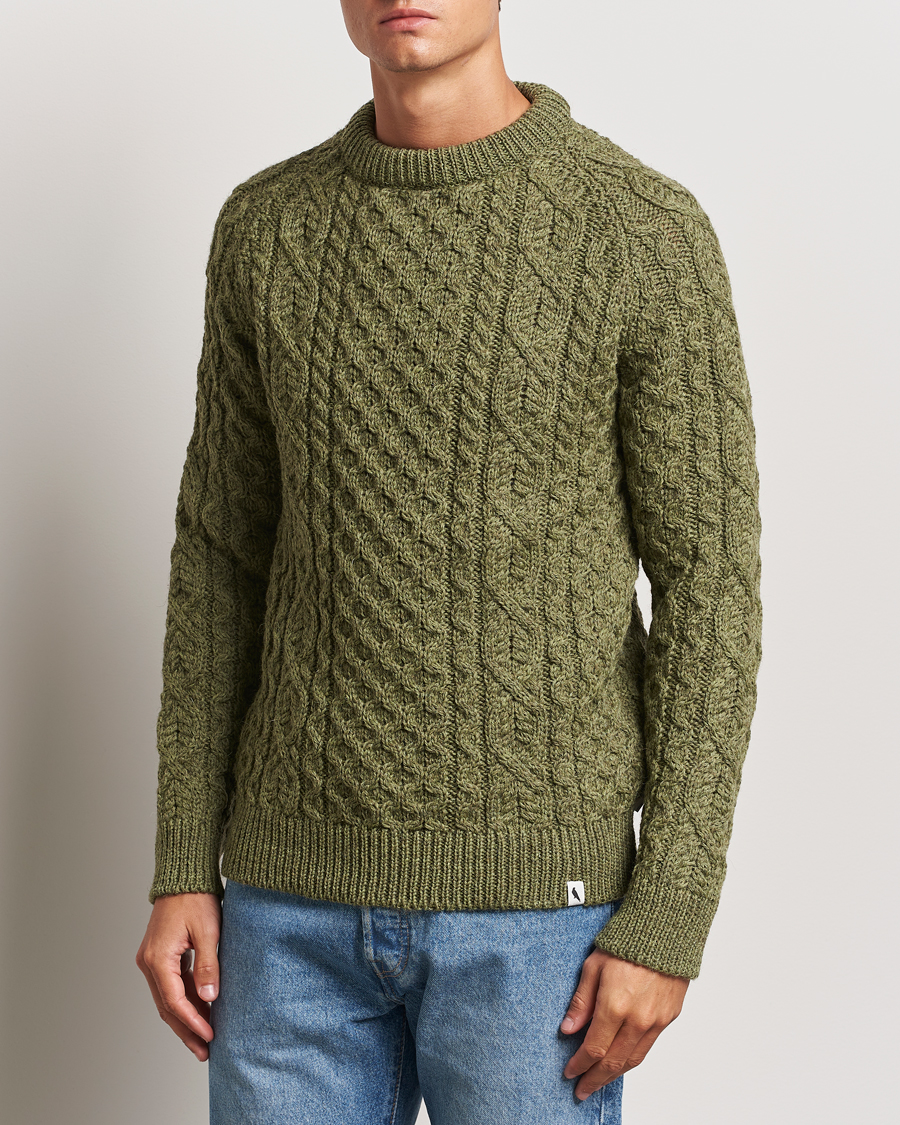 Homme |  | Peregrine | Hudson Wool Aran Knitted Jumper Apple