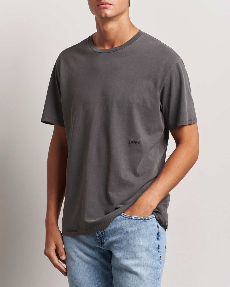 Homme |  | FRAME | Short Sleeve Relaxed T-Shirt Washed Anthracite