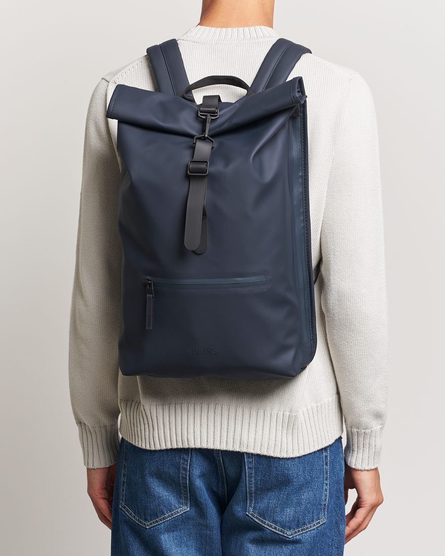 Homme |  | RAINS | Rolltop Rucksack Navy