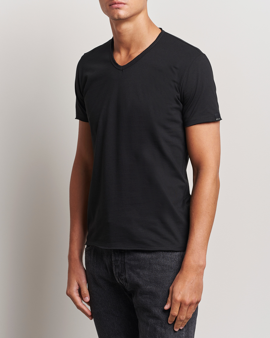 Homme |  | Replay | V-Neck T-Shirt Black
