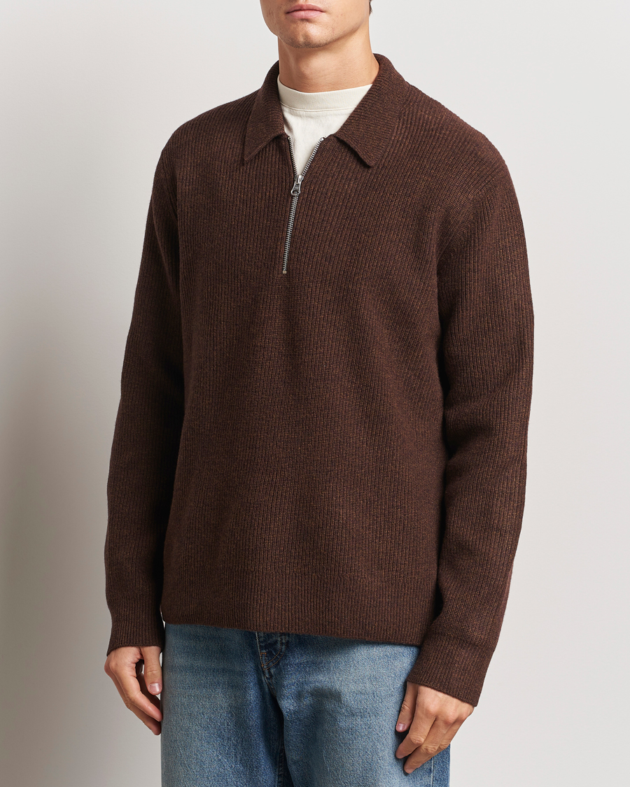 Homme |  | Samsøe Samsøe | Saisaks  Half Zip Polo Chocolate Brown